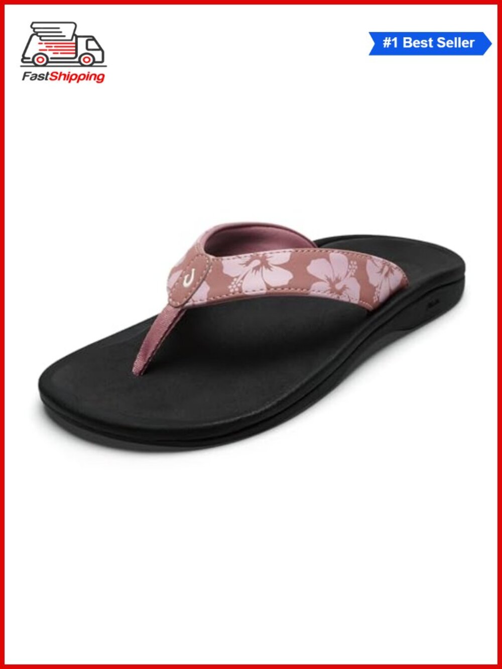 Ohana Women's Flip Flop Sandals Quick-Dry Water-Resistant EVA High Arch